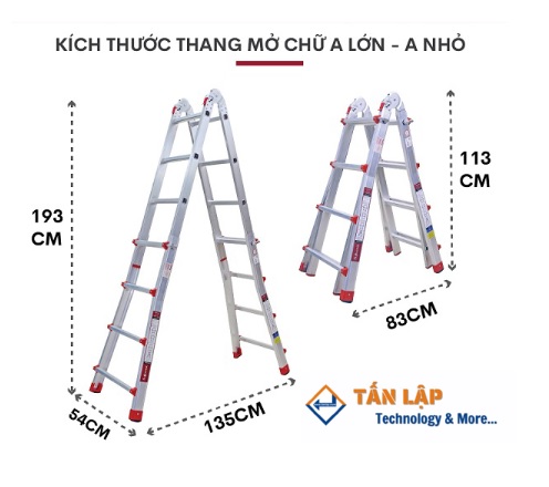 Thang nhôm chữ A gấp trượt Ninda RL-04 - Ảnh 5