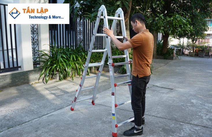 Thang nhôm chữ A gấp trượt Ninda RL-04 - Ảnh 7